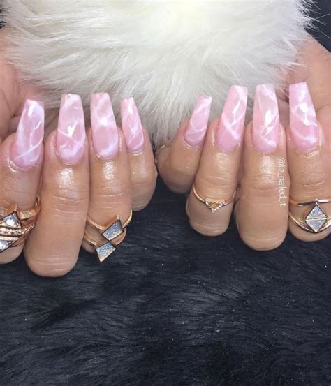pink marble nail designs